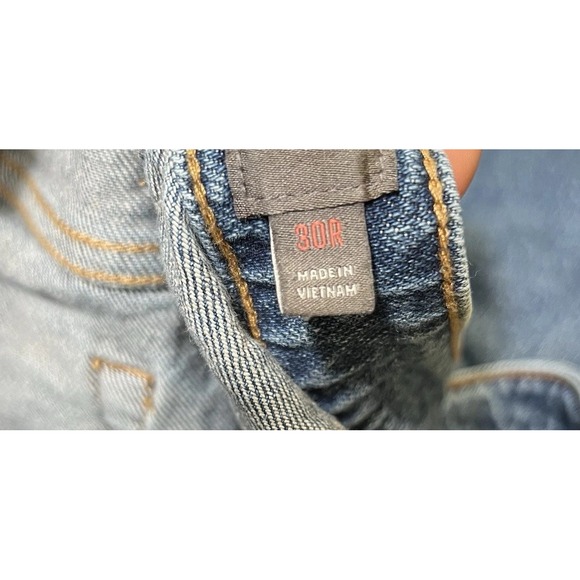 Torrid Jeans Womens 30R Blue Denim Distressed High Straight Button Fly Stud Slit - Picture 5 of 12